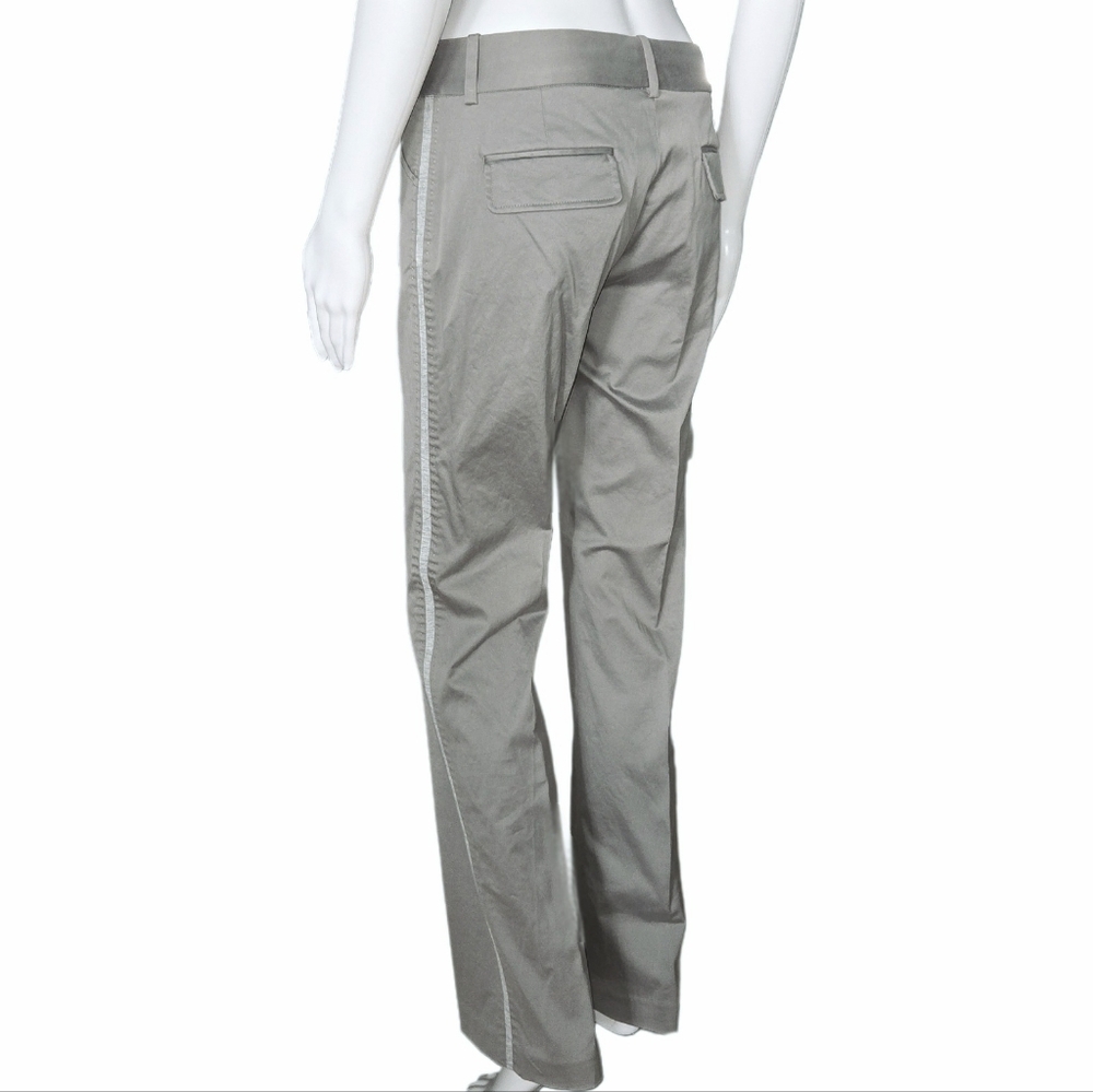 T21 Tuxedo-Style Side Stripe Muted Tan Green Luster Mercerized Cotton Chino Sz 4